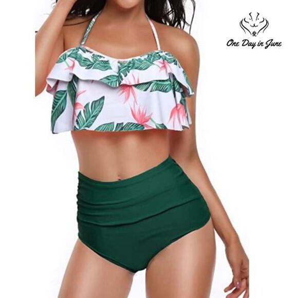 Heat Move Retro Flounce Bikini Swimsuit Size XL - Picture 1 of 4